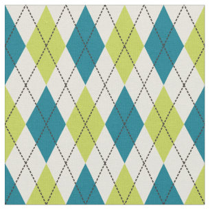 Tecido Argyle azul e verde