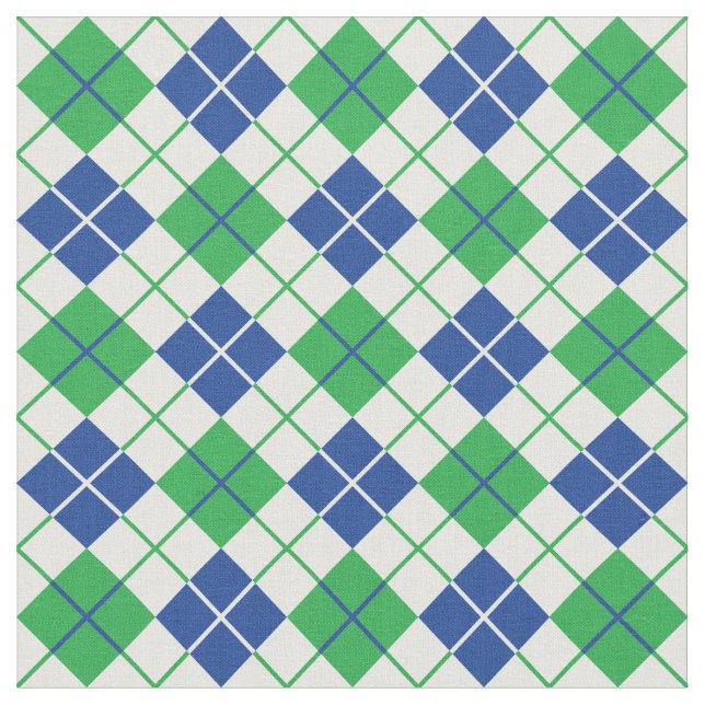 Tecido Argyle Verde-Azul (Detalhe)