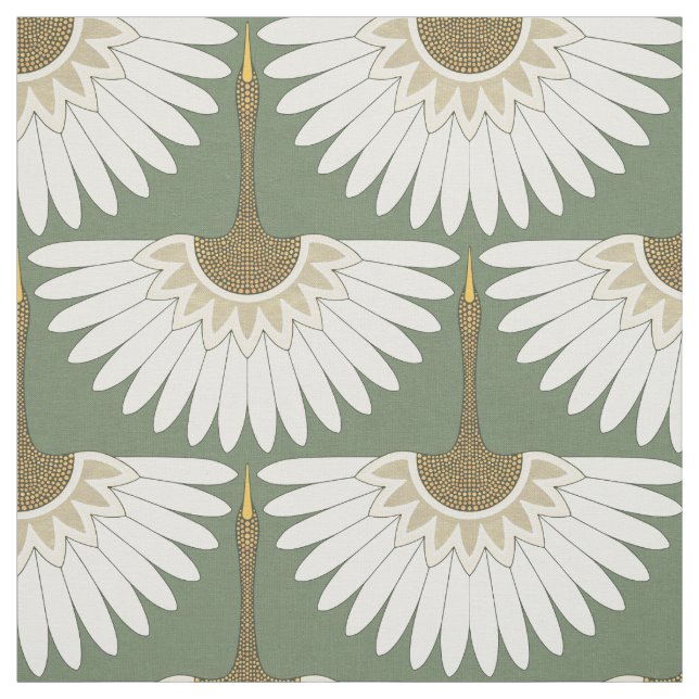 Tecido art deco cranes vale verde (Modelo)