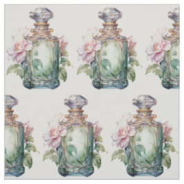 Tecido Art Deco Opulence Frasco de perfume Verde