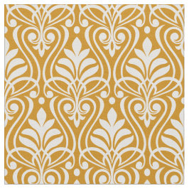 Tecido Art Deco Pattern 01 - Branco no Deco Dourado 2