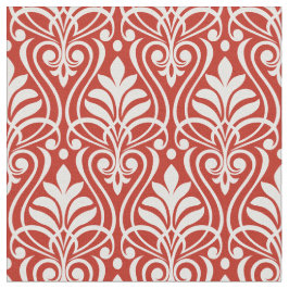 Tecido Art Deco Pattern 01 - Branco sobre o Vermelho Pers