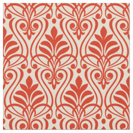 Tecido Art Deco Pattern 01 - Dali's Red on Off-White
