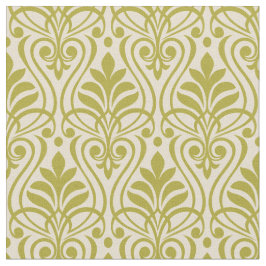 Tecido Art Deco Pattern 01 - Deco Dourado em Off-White