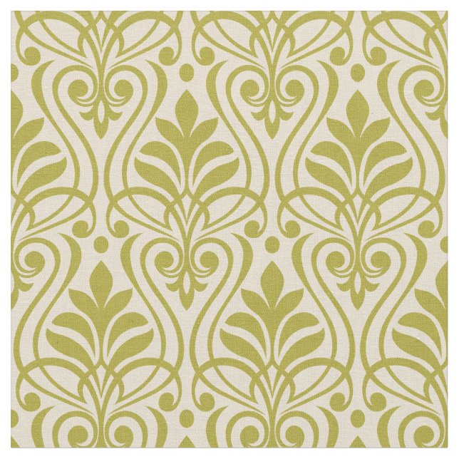 Tecido Art Deco Pattern 01 - Deco Dourado em Off-White (Detalhe)