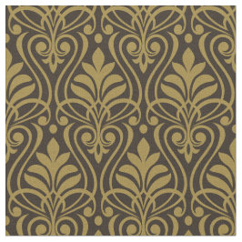 Tecido Art Deco Pattern 01 - Deco Dourado no Deco Black