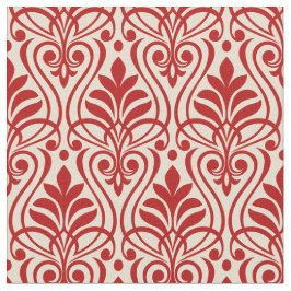 Tecido Art Deco Pattern 01 - Escher Red on Off-White