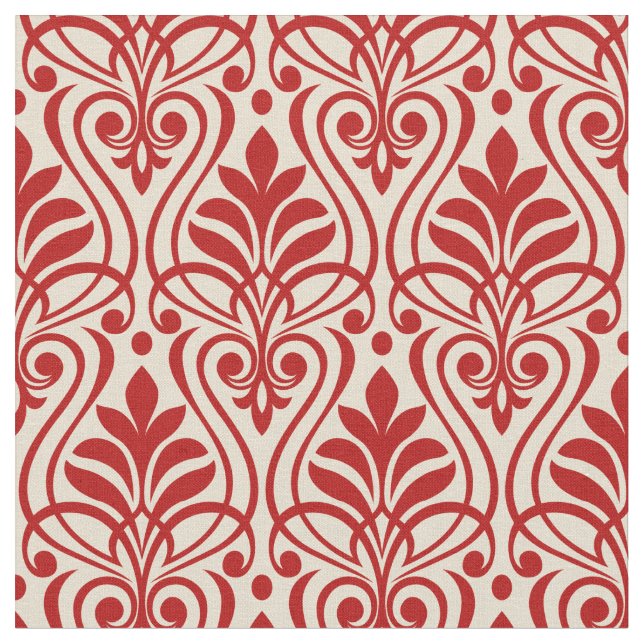 Tecido Art Deco Pattern 01 - Escher Red on Off-White (Detalhe)