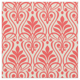 Tecido Art Deco Pattern 01 - Light Red on Off-White
