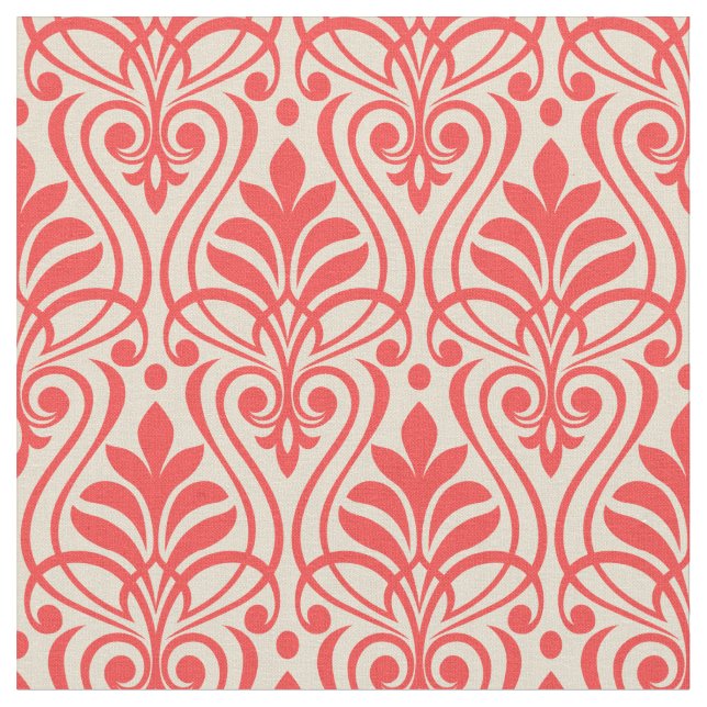 Tecido Art Deco Pattern 01 - Light Red on Off-White (Detalhe)