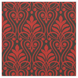 Tecido Art Deco Pattern 01 - Milano Red on Black