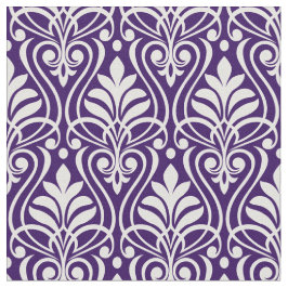Tecido Art Deco Pattern 01 - White on Cadbury Purple