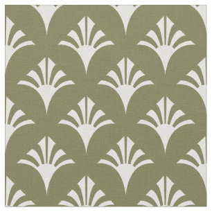 Tecido Art Deco Pattern 02 - Branco sobre Camouflage Gree