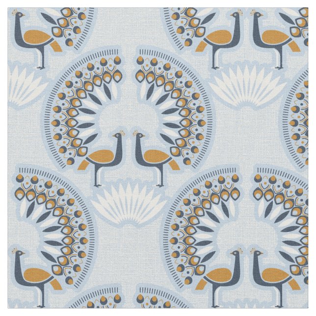 Tecido Art Deco retro Peacock (Detalhe)