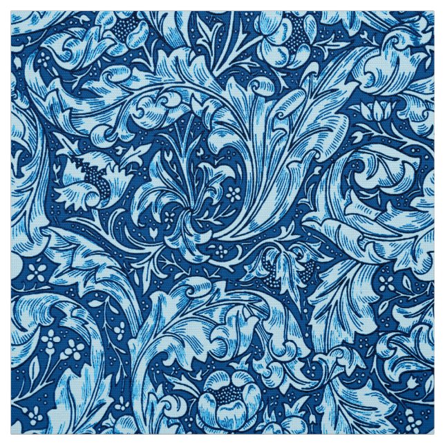 Tecido Art Nouveau Acanthus deixa e flores, Sky Blue (Modelo)