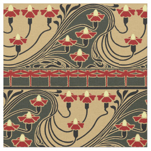 Tecido Art Nouveau Artes e Artesanatos Dragonfly Floral F
