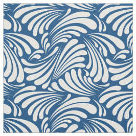 Tecido Art Nouveau azul-ceruliano escuro