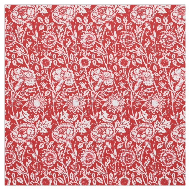 Tecido Art Nouveau Carnação Damask, Red and White (Modelo)