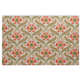 Tecido Art Nouveau Flores Selvagens, Persimmon