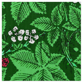 Tecido Art Nouveau Morangos e Folhas, Emerald Green