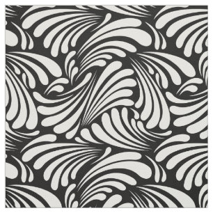 Tecido Art Nouveau Preto e Branco