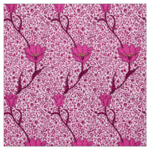 Tecido Art Nouveau Tulip Damask, Wine & Fuchsia Pink Pink