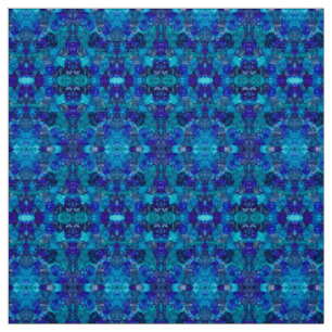 Tecido Arte Abstrata de Tinta Alcoólica Azul Oceânico
