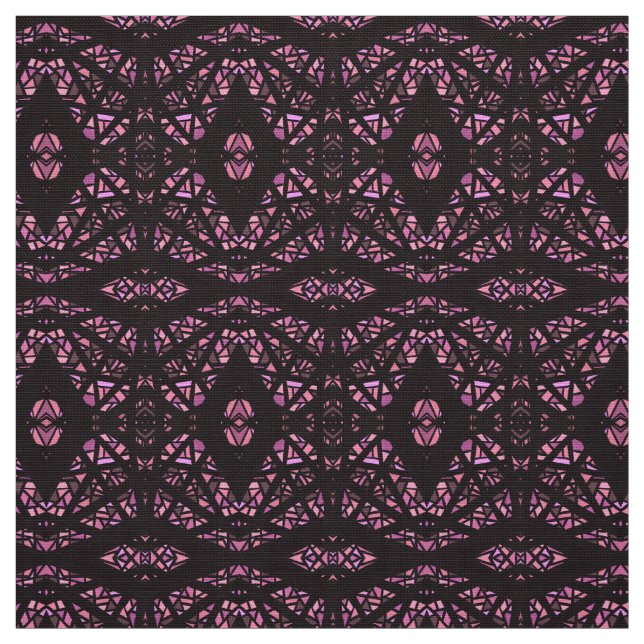 Tecido Arte Abstrata em Gouache Rosa Preto Espectroscópic (Modelo)