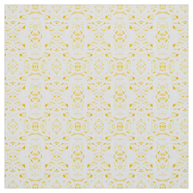 Tecido Arte Abstrata em Guache Amarelo Branco Firebrand (Modelo)