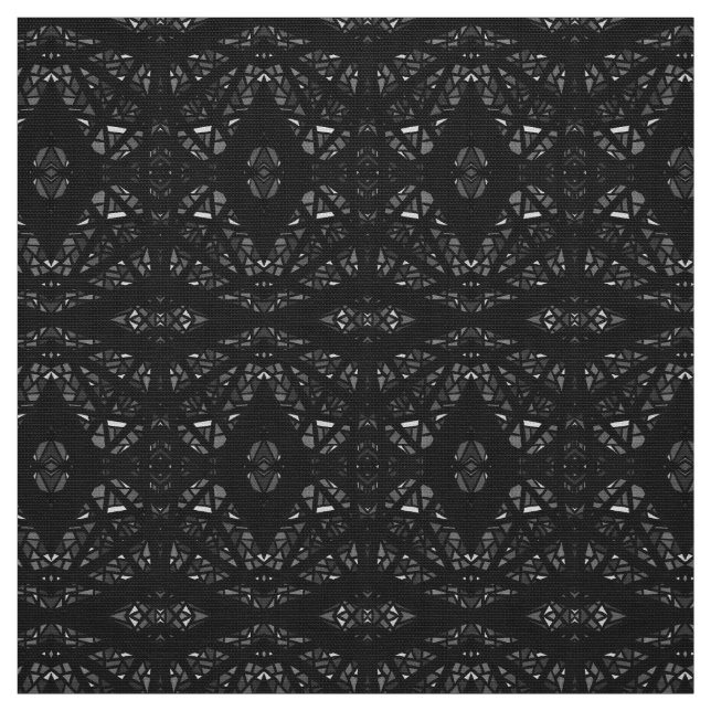 Tecido Arte Abstrata em Guache Preto e Branco Espectroscó (Modelo)