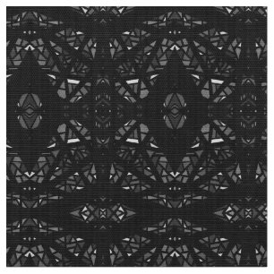 Tecido Arte Abstrata em Guache Preto e Branco Espectroscó