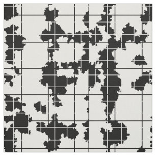 Tecido Arte abstrata orgânica preto e branco Design 