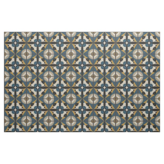 Tecido Arte Abstrata Simétrica com Geométrico Ousado (Fat Quarter)