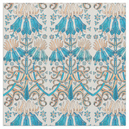 Tecido Arte Botânica Floral Francesa Nouveau Blue Beige