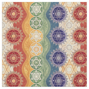 Tecido Arte de Design de Mandala Chakra de Energia Vibran