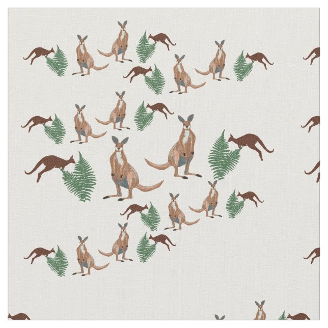 Tecido Arte de Kangaroos Wildlife (Detalhe)