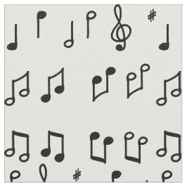 Tecido Arte de linha Black Musical Notes