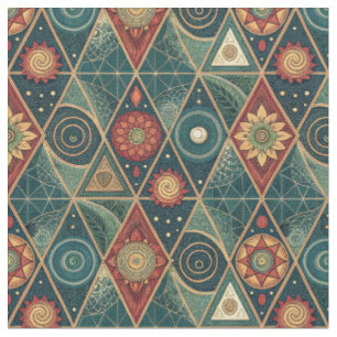 Tecido Arte de Padrão de Design de Triângulo Mandala Boho