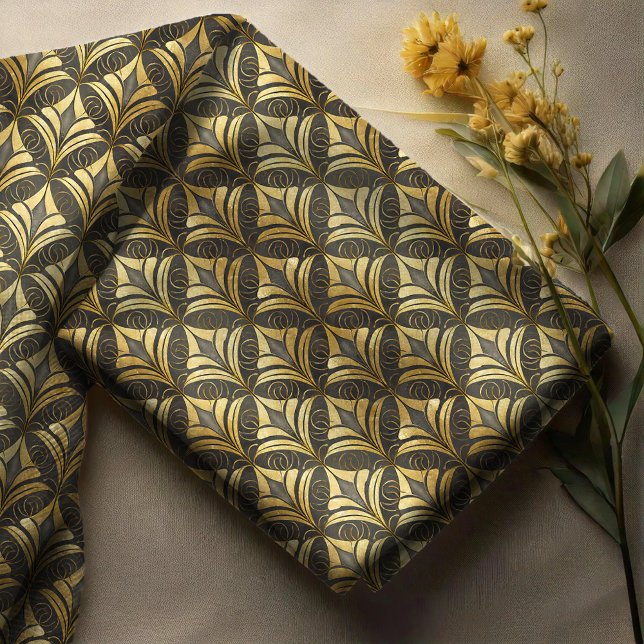 Tecido Arte Deco Glam Black Dourado ID1033 (Criador carregado)