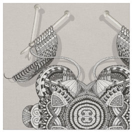 Tecido Arte do Doodle do paraíso dos Knitters