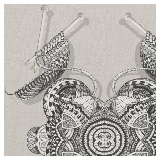 Tecido Arte do Doodle do paraíso dos Knitters (Detalhe)