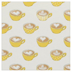 Tecido Arte em Latite em Prato Amarelo de Café