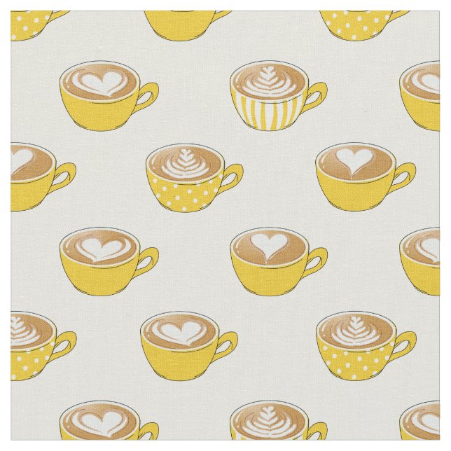 Tecido Arte em Latite em Prato Amarelo de Café (Detalhe)