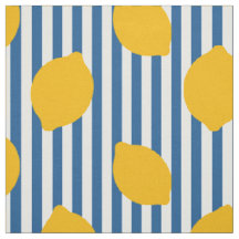 Arte Folclórica Limão em Listras em Dourado e Azul
