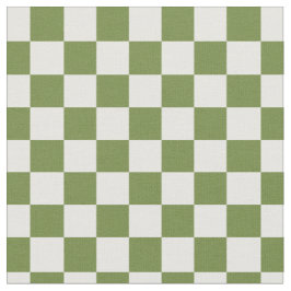 Tecido Arte Folclórica Oliva Xadrez - Verde & Marfim 