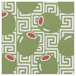 Tecido Arte Folclórica Olive Greek Key - Verde e Marfim 