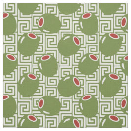 Tecido Arte Folclórica Olive Greek Key - Verde e Marfim