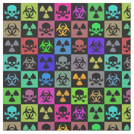 Tecido Arte gótico punk Toxic Skulls