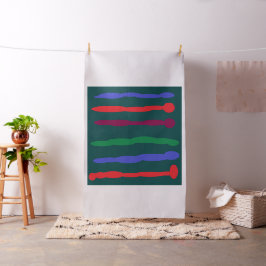 Tecido Arte inspirou faixas verdes e profundas de azul
