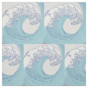 Tecido Arte Oceânica Onda Surf Japonês